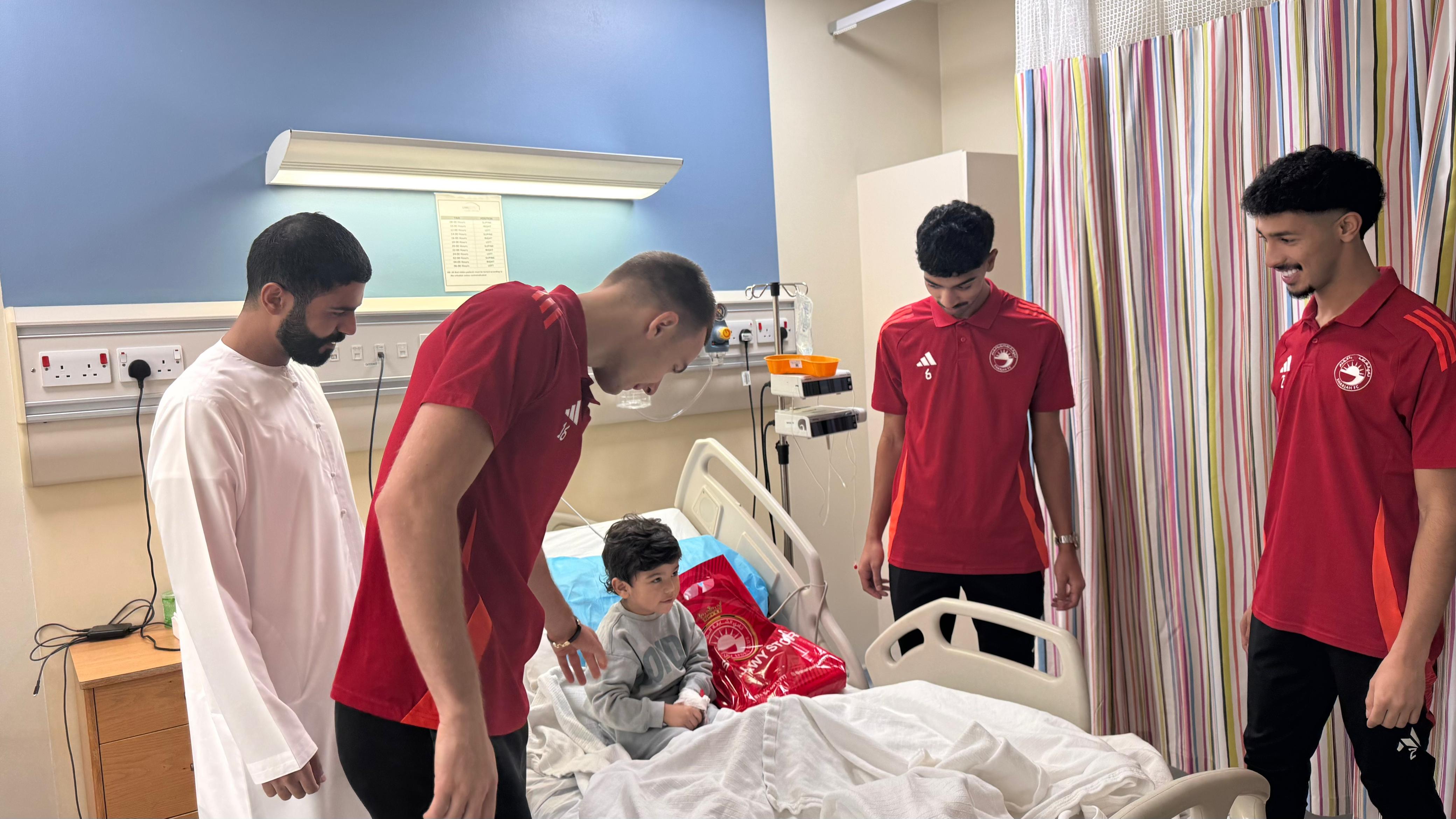 Sharjah Sports Club Players Visit University Hospital Sharjah